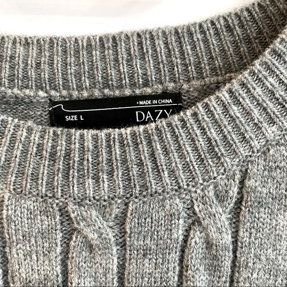 👗DAZY by Shein grey cable knit split back sweater dress 👗 - Picture 4 of 5